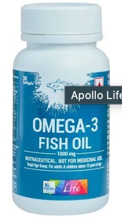 Apollo Life Omega-3 Fish Oil 1000mg, 30 Capsules