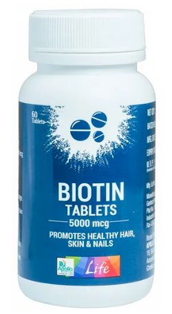 Apollo Life Biotin 5000 mcg, 60 Tablets